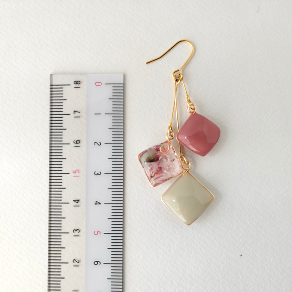 時の流れに咲く花_ピンク_レトロなイヤーアクセサリー 9枚目