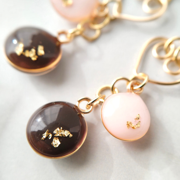 チョコマカロン_ピンク_イヤーアクセサリー 2枚目